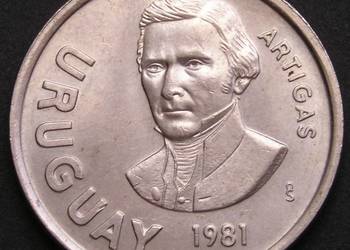 URUGWAJ 10 PESOS 1981 - ARTIGAS - STAN 1/2