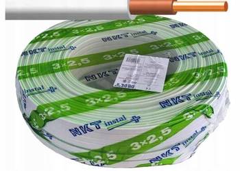 Przewód NKT Płaski elektryczny, instalacyjny YDYp NKT 3 x 2,5m 125m