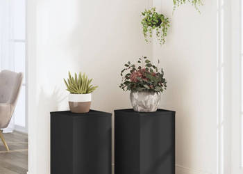 Podstawki pod doniczki 2 szt. czarne 30x30x50 cm WM-852916