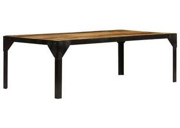 vidaXL Stolik kawowy, surowe drewno mango i stal, 110 cm(246631)
