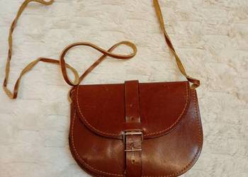 Real Leather Mała, skórzana torebka listonoszka z Madrytu