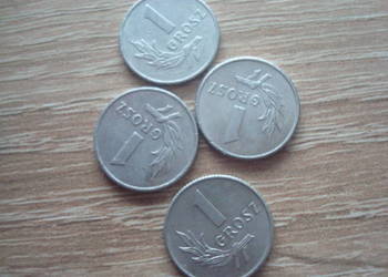 Moneta 1 grosz x 4 szt. rok 1949