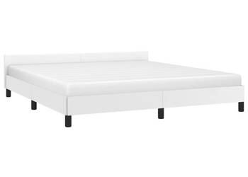 Rama łóżka z zagłówkiem bez materaca biała 160x200 cm WM-347508