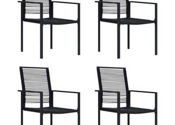 vidaXL Krzesła ogrodowe, 4 szt., rattan PVC, czarne(sku312172)