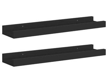 vidaXL Półki ścienne na zdjęcia, 2 szt., czarne, 40x9x3 cm(SKU:323931)