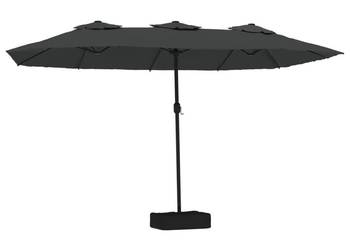 vidaXL Podwójny parasol ogrodowy z LED, antracytowy(SKU:362955)