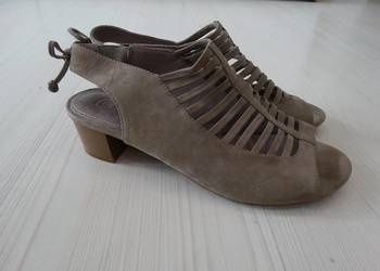 Buty Sandały Skórzane Skóra Naturalna Beżowe Marka Premium Salamander 37