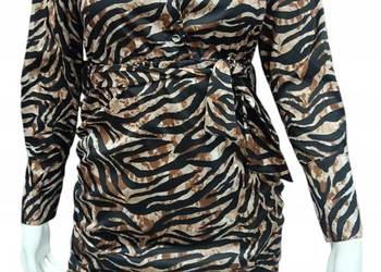 Sukienka w panterkę - seksowna, dopasowana, modny fason, UNI biust 110cm