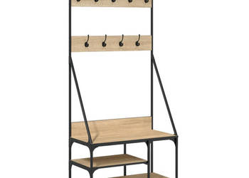 Wieszak na ubrania z miejscem na buty dąb sonoma 80x40x184 cm WM-837863