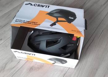Kask rowerowy CRIVIT z tylną lampką (rozmiar S,M 54–59cm), Nowy, tylko przy