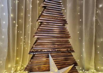 Choinka drewniana ekologiczna, naturalne drzewko świąteczne 114 cm