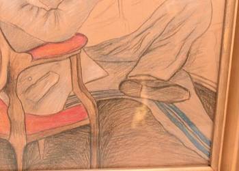 Marszałek Józef Piłsudski - Karykatura - Obraz Pastel Za Szkłem