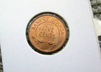 Uganda 5 Cent 1966r - W holderze