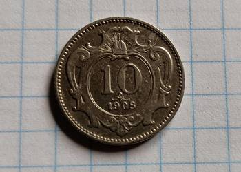 10 HALERZY ( HELLER ) 1908 ROK - AUSTRO - WĘGRY
