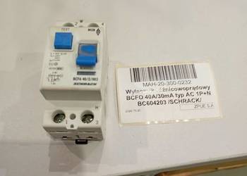 Wyłącznik różnicowoprądowy BCFO 40A/30mA typ AC 1P+N BC604203 SCHRACK