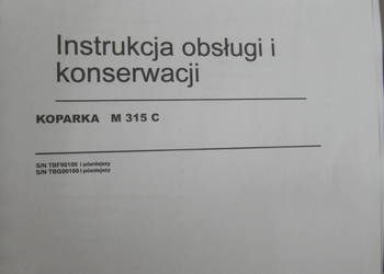 dtr instrukcja obsługi koparka caterpillar m315c i inne