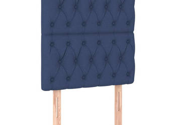 Zagłówek do łóżka z LED niebieski 80x7x118/128 cm tkanina WM-3122740