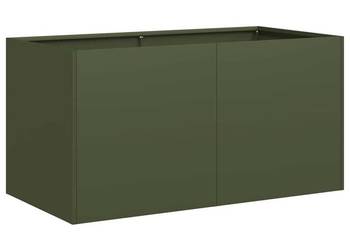 vidaXL Donica, oliwkowa, 80x40x40 cm, stal walcowana na zimno(SKU:860671)
