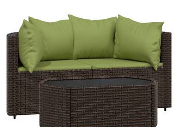 vidaXL 3-cz. zestaw wypoczynkowy do ogrodu, poduszki(SKU:319839)