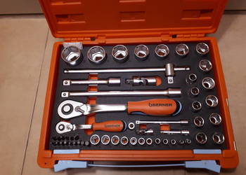 Zestaw kluczy nasadowych 1/4" + 1/2", 54 części, dźwignia trzpieniowa 60 T