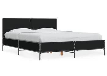 Łóżko Metalowe Czarne Rama Łóżka Ze Stelażem 135x190 cm WM-3280027