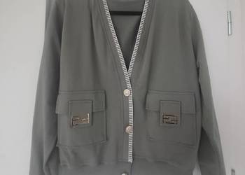 Stylowy kardigan-kurtka bomberka, bawełna, L/XL