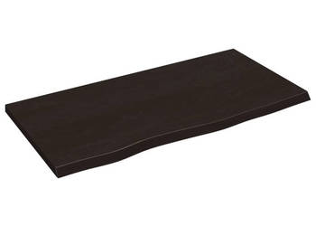 Półka ciemnobrązowa 80x40x2 cm wykończone lite drewno dębowe WM-363785