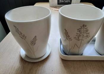 Doniczki ceramiczne - zestaw 3 sztuk - cena za komplet