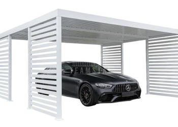 Carport PREMIUM - Wiata samochodowa 5,5x5 - biały ocynk  TS1243