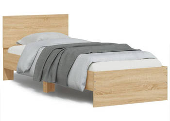 Rama łóżka z wezgłowiem i LED dąb sonoma 75x190 cm WM-838843