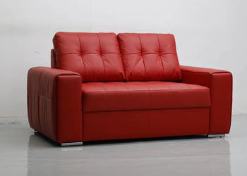 2 osobowa sofa, kanapa, SKÓRA naturalna 6038 czerwona skóra madras