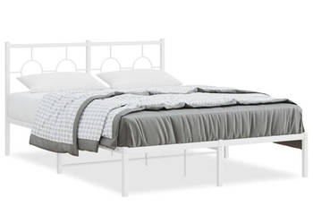 Łóżko Metalowe Białe Rama Łóżka Ze Stelażem Biała 135x190 cm WM-376274