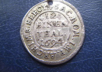 Stare monety 1/12 talara 1694 Saksonia Niemcy srebro