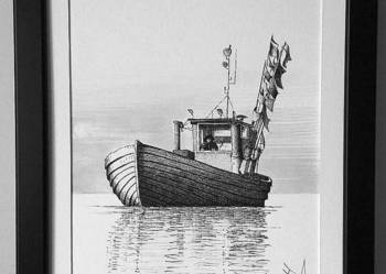 Obraz narysowany Powrót z łowiska. Format: 21x30/17x23 Od autora