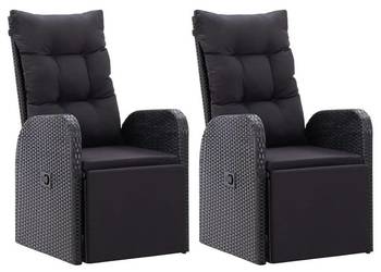 vidaXL Rozkładane krzesła ogrodowe, poduszki, 2 szt.(SKU:319544)