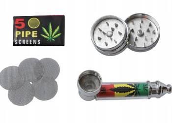 Fifka Lufka Szklana + Młynek do Rozdrabniania Suszu w Zestawie na Prezent