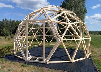 Kopuła geodezyjna 35m2. Konstrukcja pod glamping, szklarnię. OFF GRID.