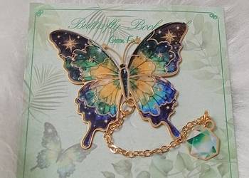 Piękna metalowa zakładka do książki, motyl