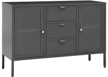 Komoda antracytowa 105x35x70 cm stal i szkło hartowane WM-336078