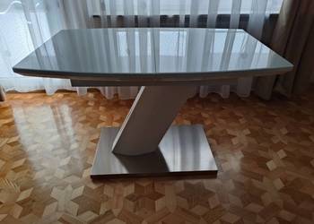 Stół rozkładany ze szklanym blatem, stan bdb