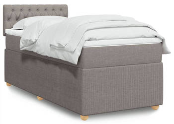 Łóżko kontynentalne z materacem taupe tkanina 100x200 cm WM-3287378
