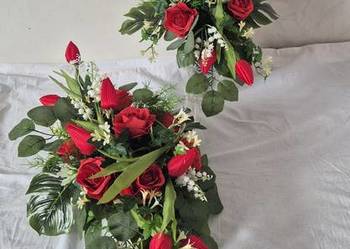 Dekoracja stroik kompozycja na cmentarz . Komplet