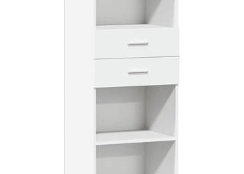 Wysoka szafka biała 50x425x124 cm materiał drewnopochodny WM-846173
