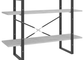2-poziomowy regał na książki szarość betonu 100x30x70 cm WM-806471