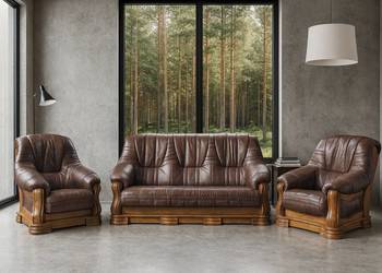 Patrycja – zestaw wypoczynkowy 100% skóra naturalna, dąb