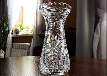 Wazon Kryształowy wys.19cm Kryształ Stan Idealny Wazon z PRL
