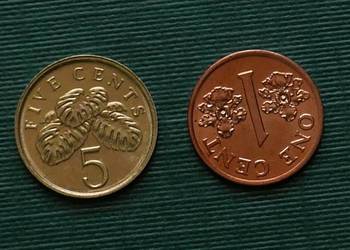 SINGAPUR - 1cent (1995r) + 5 centów (2011r)