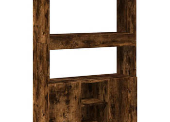 Kredens przydymiony dąb 92x33x140 cm materiał drewnopochodny WM-3309613