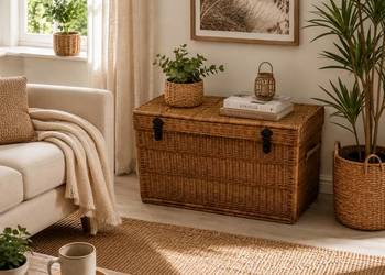 Duża Skrzynia Wiklinowa / Kufer Boho