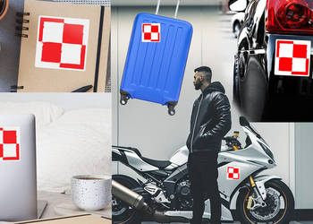 Naklejka Wodoodporna Polska Szachownica lotnicza 10×10 cm